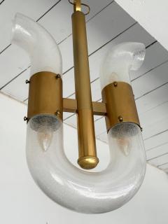 Mazzega Murano Brass U Pendant Lighting Murano Glass by Aldo Nason for Mazzega Italy 1970s - 4384026