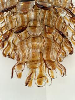  Mazzega Murano Cascade Chandelier Wave Amber Murano Glass by Mazzega Italy 1970s - 3850724