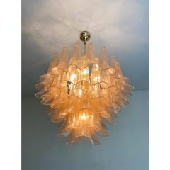  Mazzega Murano Clear and Gold Petali Selle Murano Glass Chandelier in Mazzega Style - 4349984