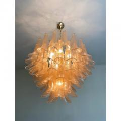  Mazzega Murano Clear and Gold Petali Selle Murano Glass Chandelier in Mazzega Style - 4602740