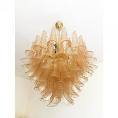 Mazzega Murano Clear and Gold Petali Selle Murano Glass Chandelier in Mazzega Style - 4602741