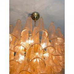  Mazzega Murano Clear and Gold Petali Selle Murano Glass Chandelier in Mazzega Style - 4602743