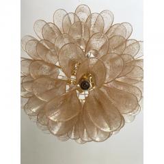  Mazzega Murano Clear and Gold Petali Selle Murano Glass Chandelier in Mazzega Style - 4602745