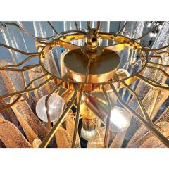  Mazzega Murano Contemporary Clear and Gold Petali Selle Murano Chandelier in Mazzega Style - 4460690