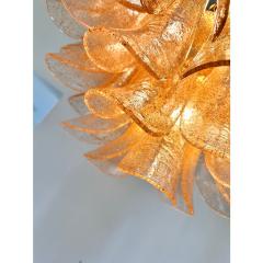  Mazzega Murano Contemporary Clear and Gold Petali Selle Murano Chandelier in Mazzega Style - 4460691