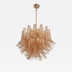  Mazzega Murano Contemporary Clear and Gold Petali Selle Murano Chandelier in Mazzega Style - 4460877