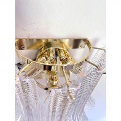  Mazzega Murano Contemporary Diamanted Transparent Selle Petali Murano Glass Wall Sconce - 4718624