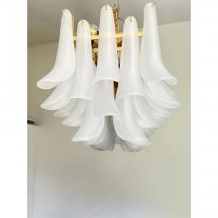  Mazzega Murano Contemporary Modern Frosted Selle Murano Glass Rectangular Chandelier - 4735668