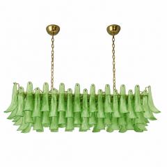  Mazzega Murano Contemporary Modern Green Frosted Selle Murano Glass Rectangular Chandelier - 4735646