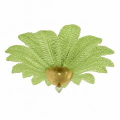  Mazzega Murano Green Murano Glass Flush Mount Mazzega Zuccheri Venini Barovier Style - 4735649