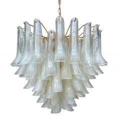  Mazzega Murano Huge Mid Century Italian Modern Mazzega Murano Art Glass Chandelier in Brass - 2580775