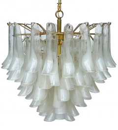  Mazzega Murano Huge Mid Century Italian Modern Mazzega Murano Art Glass Chandelier in Brass - 2580776