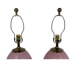  Mazzega Murano ITALIAN POST MODERNIST PINK SCAVO MURANO GLASS LAMPS WITH CLEAR RING ACCENTS - 4538054