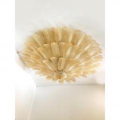  Mazzega Murano Imperial Luxury Venetian Amber Leaves Graniglia Murano Glass Flush Mount - 4718539