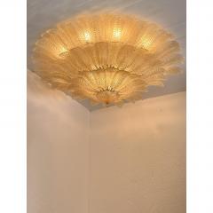  Mazzega Murano Imperial Luxury Venetian Amber Leaves Graniglia Murano Glass Flush Mount - 4718540