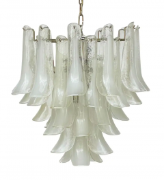  Mazzega Murano Large Mid Century Italian Modern Mazzega Murano Art Glass Chandelier in Chrome - 2567908