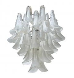  Mazzega Murano Large Mid Century Italian Modern Mazzega Murano Art Glass Chandelier in Chrome - 2567912