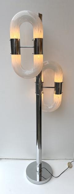  Mazzega Murano Metal Chain Floor Lamp Murano Glass by Aldo Nason for Mazzega Italy 1970s - 3927232