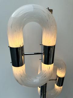  Mazzega Murano Metal Chain Floor Lamp Murano Glass by Aldo Nason for Mazzega Italy 1970s - 3927235