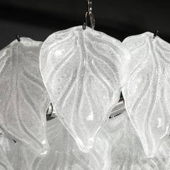  Mazzega Murano Mid Century Hand Blown Leaf Form Mottled Murano Glass Chandelier by Mazzega - 4514319