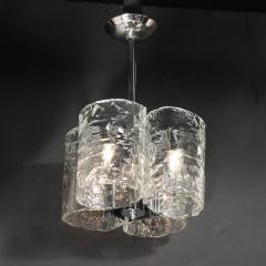  Mazzega Murano Mid Century Hand Blown Murano Mottled Glass Nickel Chandelier by Mazzega - 4623012