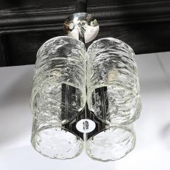  Mazzega Murano Mid Century Hand Blown Murano Mottled Glass Nickel Chandelier by Mazzega - 4623035