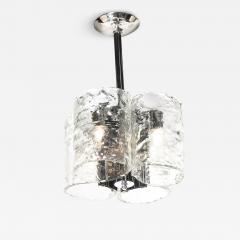  Mazzega Murano Mid Century Hand Blown Murano Mottled Glass Nickel Chandelier by Mazzega - 4623557