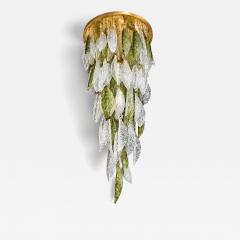  Mazzega Murano Mid Century Italian Murano Glass Palmette Chandelier by Mazzega - 4789320