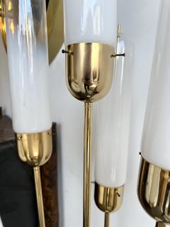  Mazzega Murano Mid Century Modern Brass Reed Floor Lamp Murano Glass by Mazzega Italy 1970s - 3481817