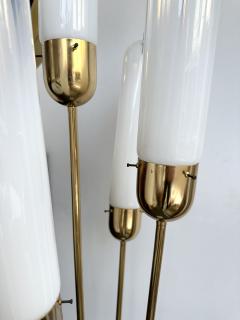  Mazzega Murano Mid Century Modern Brass Reed Floor Lamp Murano Glass by Mazzega Italy 1970s - 3481818