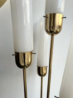  Mazzega Murano Mid Century Modern Brass Reed Floor Lamp Murano Glass by Mazzega Italy 1970s - 3481820