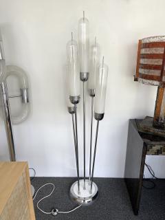  Mazzega Murano Mid Century Modern Reed Floor Lamp Murano Glass Metal by Mazzega Italy 1970s - 2807981