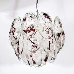  Mazzega Murano Mid Century Modernist Hand Blown Murano Glass Chandelier by Mazzega - 3443316