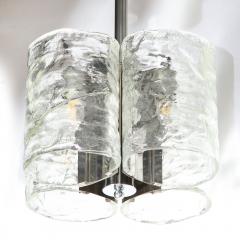  Mazzega Murano Mid Century Organic Polished Chrome Smoked Murano Glass Chandelier by Mazzega - 1802042