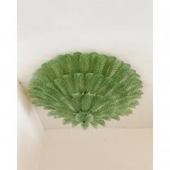  Mazzega Murano Monumental Imperial Luxury Venetian Green Leaves Graniglia Murano Glass Flush - 4718454
