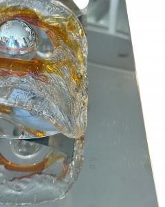  Mazzega Murano Murano ice glass and chrome wall light sconces by Mazzega - 4423064