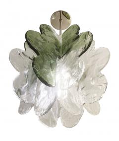  Mazzega Murano Organic Murano Glass Pendant by Mazzega with Green Accents - 3111849