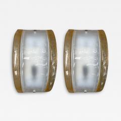  Mazzega Murano Pair Of Murano Glass Sconces By Mazzega - 4681449