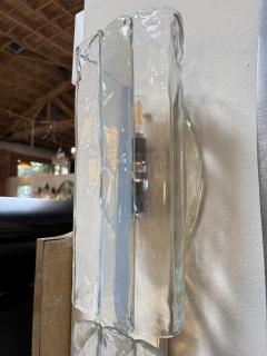  Mazzega Murano Pair of Italian Murano Glass Double Sconces by Mazzega - 4576819