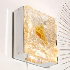  Mazzega Murano Pair of Mid Century Modern Translucent and Amber Murano Glass Sconces by Mazzega - 1648859