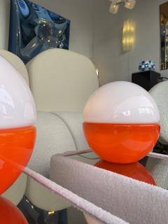  Mazzega Murano Pair of Murano Glass Ball Lamps by Mazzega Italy 1970s - 2198730