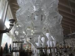  Mazzega Murano Pair of Murano Glass Mid Century Modern Chain Link Chandeliers - 3667691