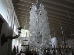  Mazzega Murano Pair of Murano Glass Mid Century Modern Chain Link Chandeliers - 3667695