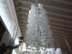  Mazzega Murano Pair of Murano Glass Mid Century Modern Chain Link Chandeliers - 3667696