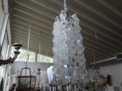  Mazzega Murano Pair of Murano Glass Mid Century Modern Chain Link Chandeliers - 3667741