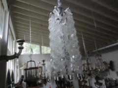  Mazzega Murano Pair of Murano Glass Mid Century Modern Chain Link Chandeliers - 3667747