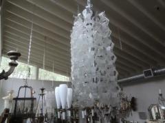  Mazzega Murano Pair of Murano Glass Mid Century Modern Chain Link Chandeliers - 3667748