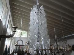  Mazzega Murano Pair of Murano Glass Mid Century Modern Chain Link Chandeliers - 3667752