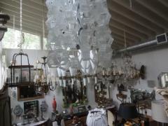  Mazzega Murano Pair of Murano Glass Mid Century Modern Chain Link Chandeliers - 3667754