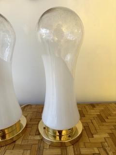  Mazzega Murano Pair of Murano Glass and Brass Lamps by Mazzega Italy 1970s - 3914746